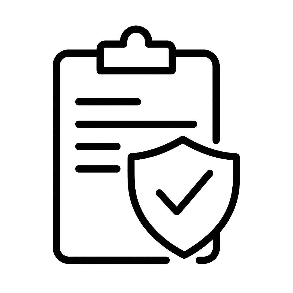 Minimalist black line icon showing a dental chair with an upward arrow and bar chart, symbolizing business and practice integration for dentists adding Botox and fillers.